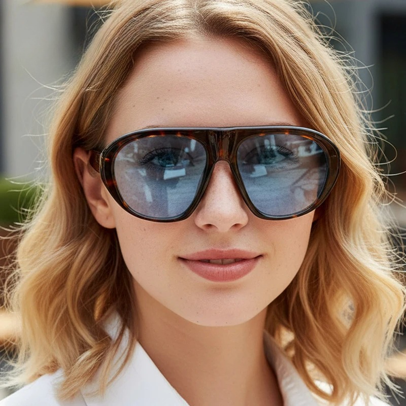 Streetwear Brand Photoshoot - ZXIAC Übergroße Retro-Sonnenbrille mit kräftigem Rahmen