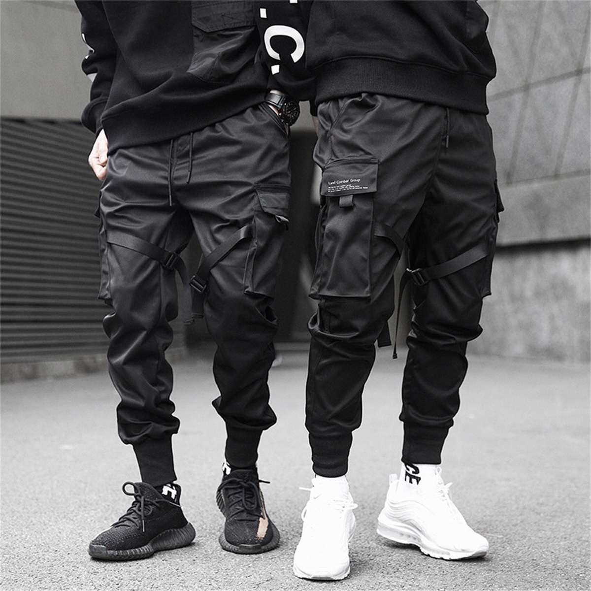 Streetwear Brand China - Schwarz Hip Hop Cargo Hosen Sommer