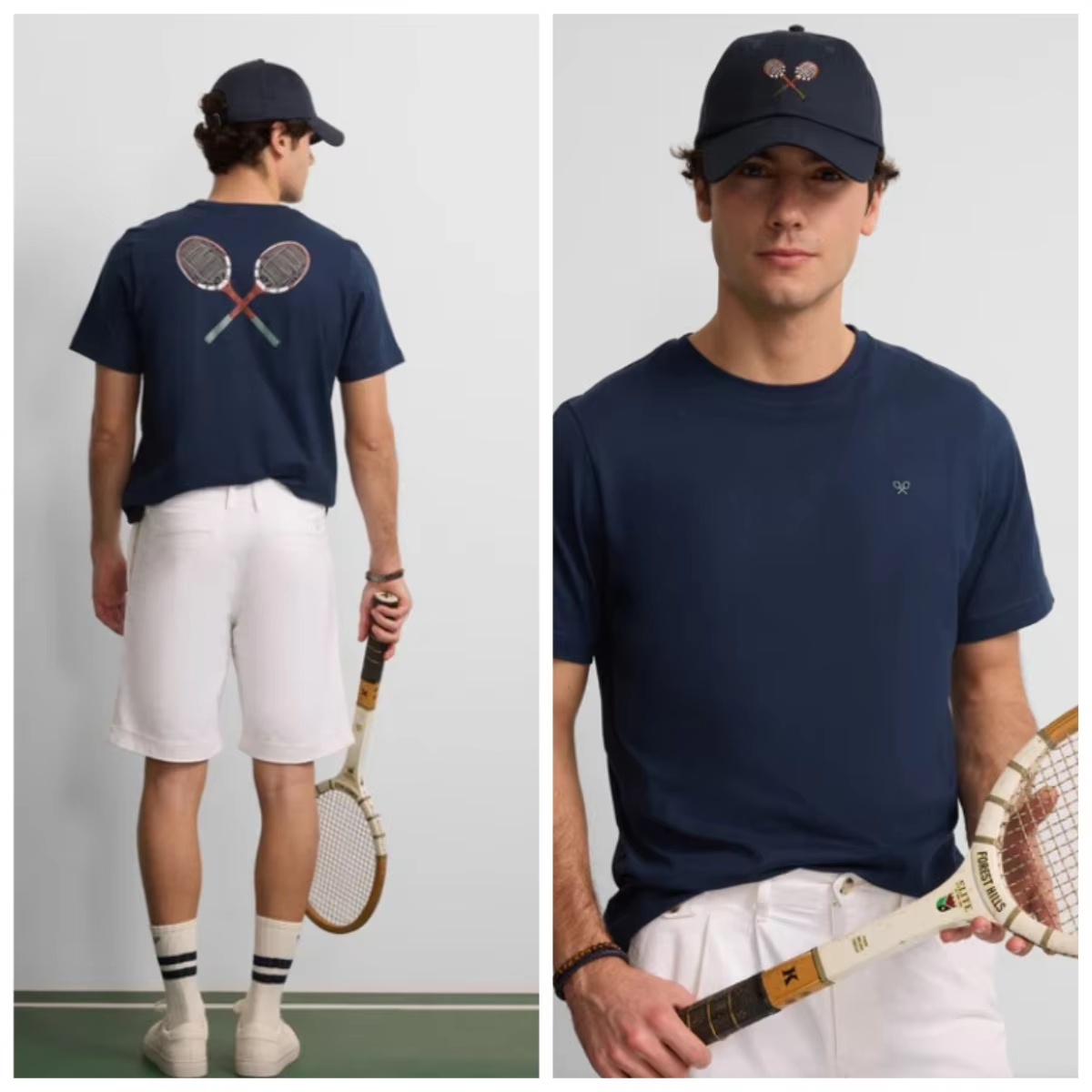 Streetwear Brand Collection - Klassische Tennis-Kollektion, modisches, lässiges Trend-Marken-T-Shirt, Baumwoll-Grafik-T-Shirt
