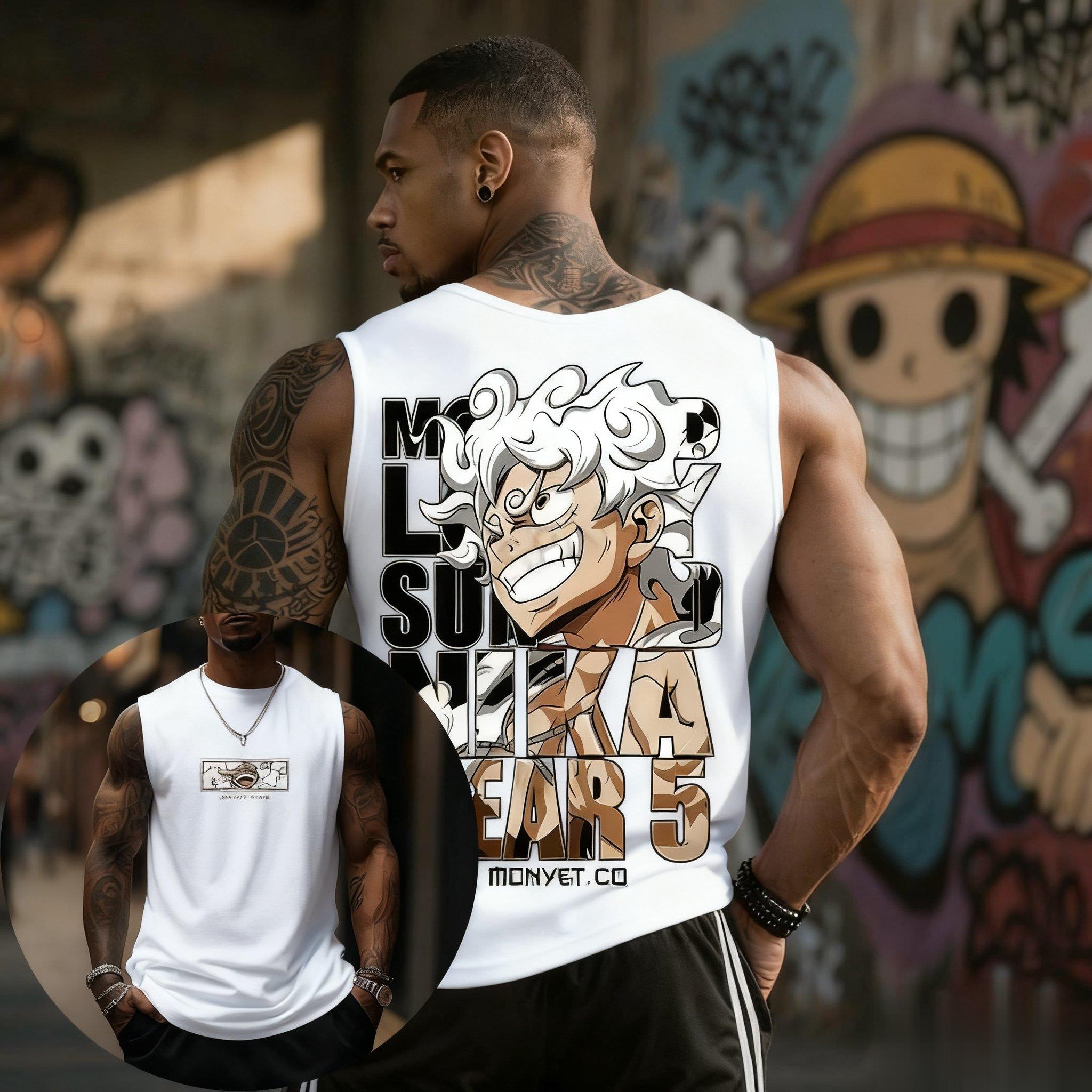 Streetwear Brand Japan - One Piece Ruffy Gear 5 Tank
