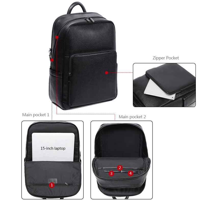 100% kuh Echtes Leder Männer R – Streetwear Brand Backpack Bewertung und Preis